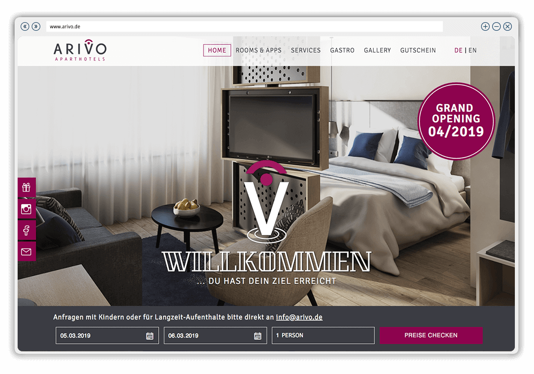 Brombeeriges Heimatgefühl – Webdesign für ARIVO Aparthotels